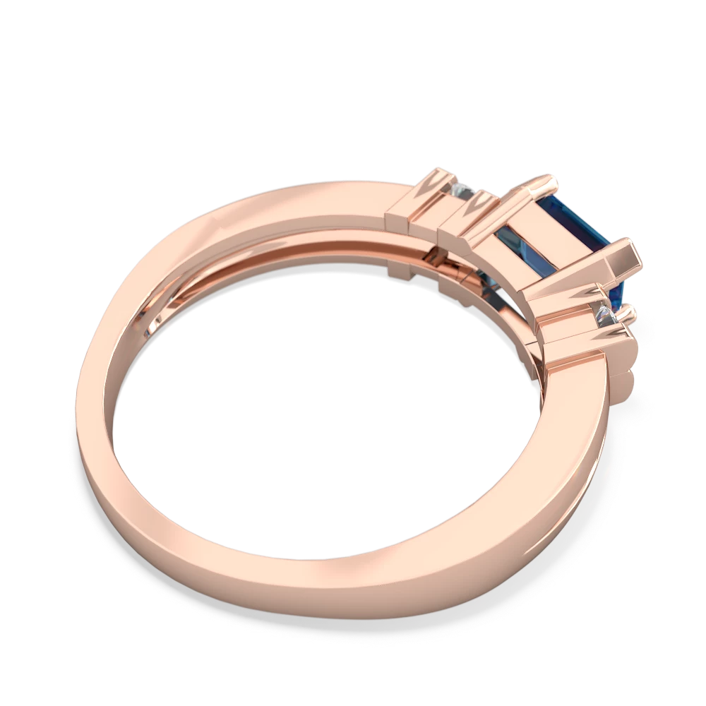 London Topaz Art Deco East-West 14K Rose Gold ring R2590