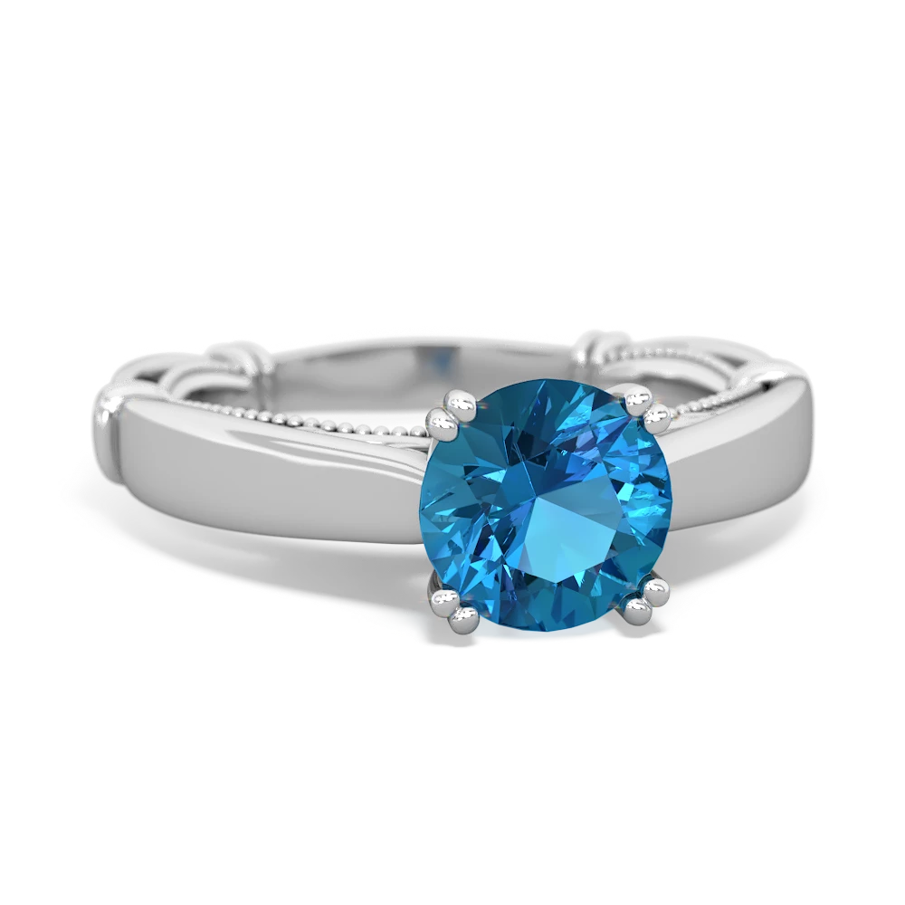 London Topaz Renaissance 14K White Gold ring R27806RD