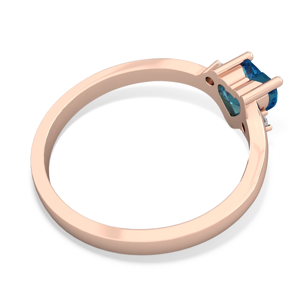 London Topaz Delicate Heart 14K Rose Gold ring R0203