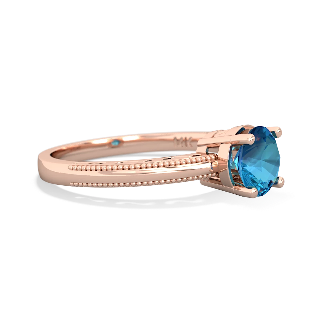 London Topaz Milgrain Filigree 14K Rose Gold ring R5090