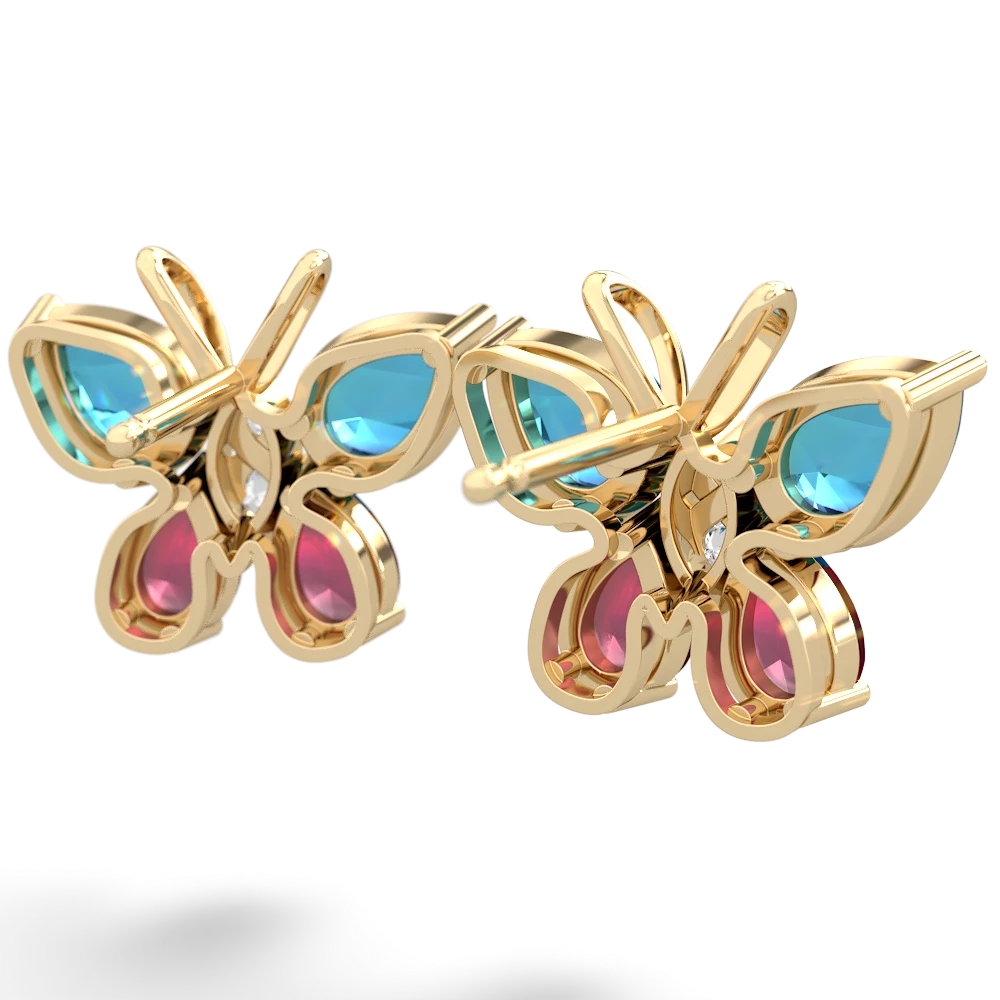 London Topaz Butterfly 14K Yellow Gold earrings E2215