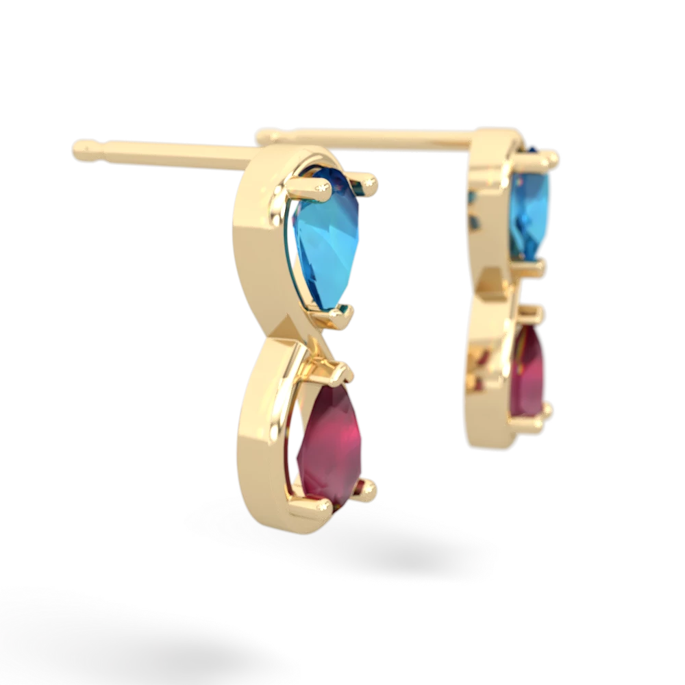 London Topaz Infinity 14K Yellow Gold earrings E5050