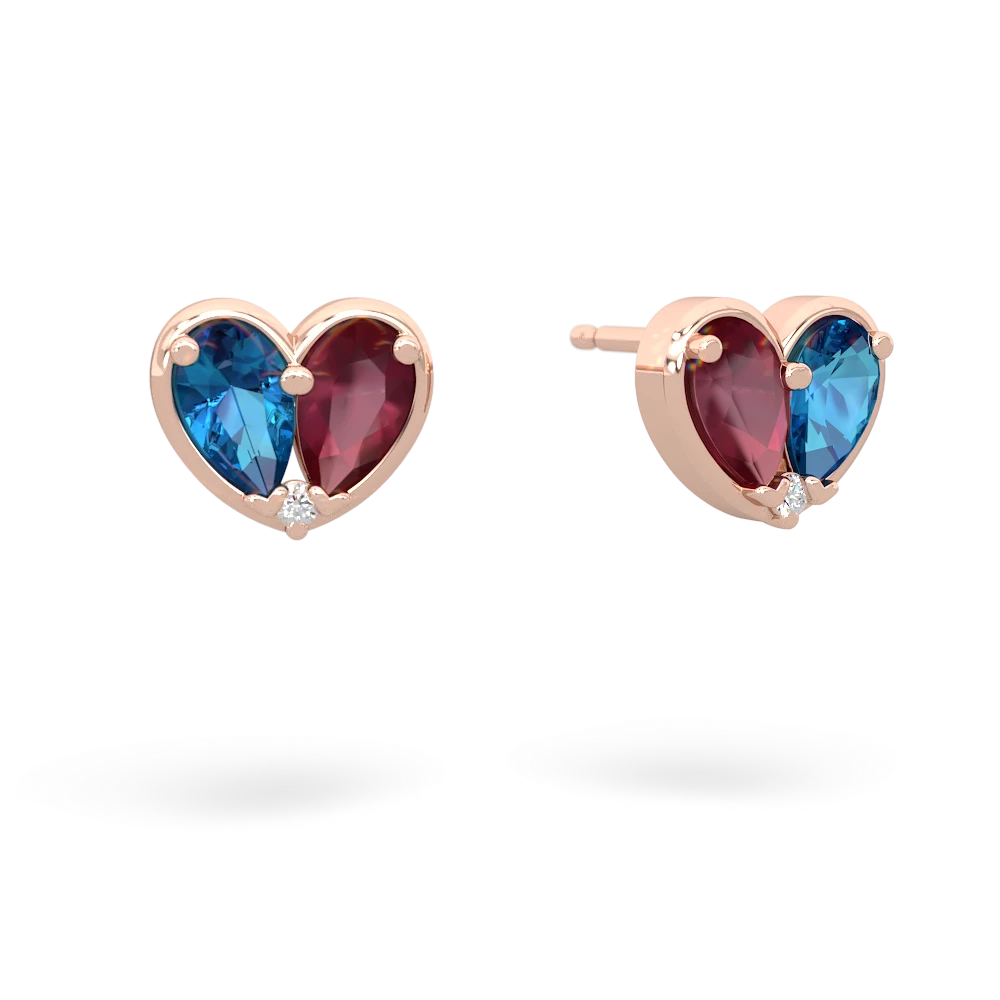 London Topaz 'Our Heart' 14K Rose Gold earrings E5072