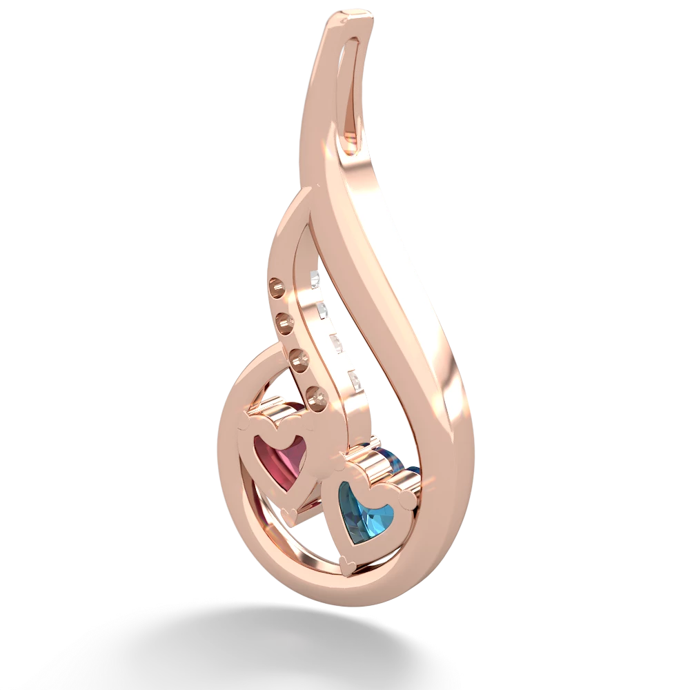 London Topaz Keepsake Curves 14K Rose Gold pendant P5450