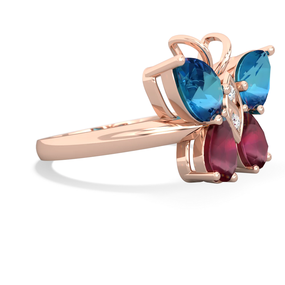 London Topaz Butterfly 14K Rose Gold ring R2215