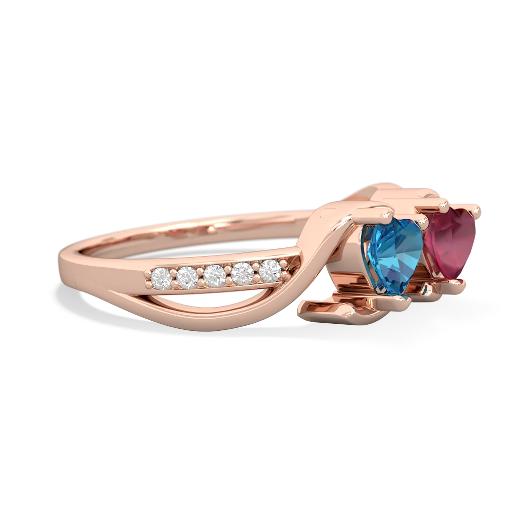 London Topaz Side By Side 14K Rose Gold ring R3090