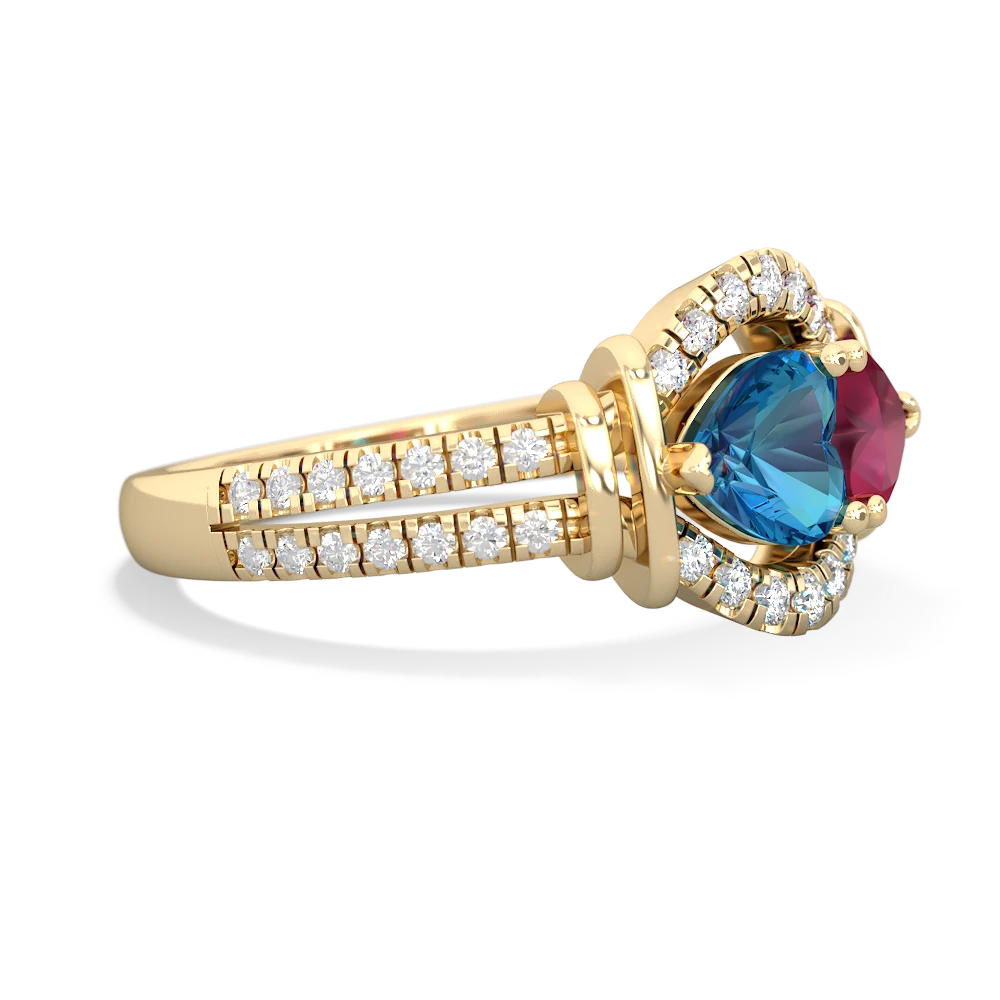 London Topaz Art-Deco Keepsake 14K Yellow Gold ring R5630