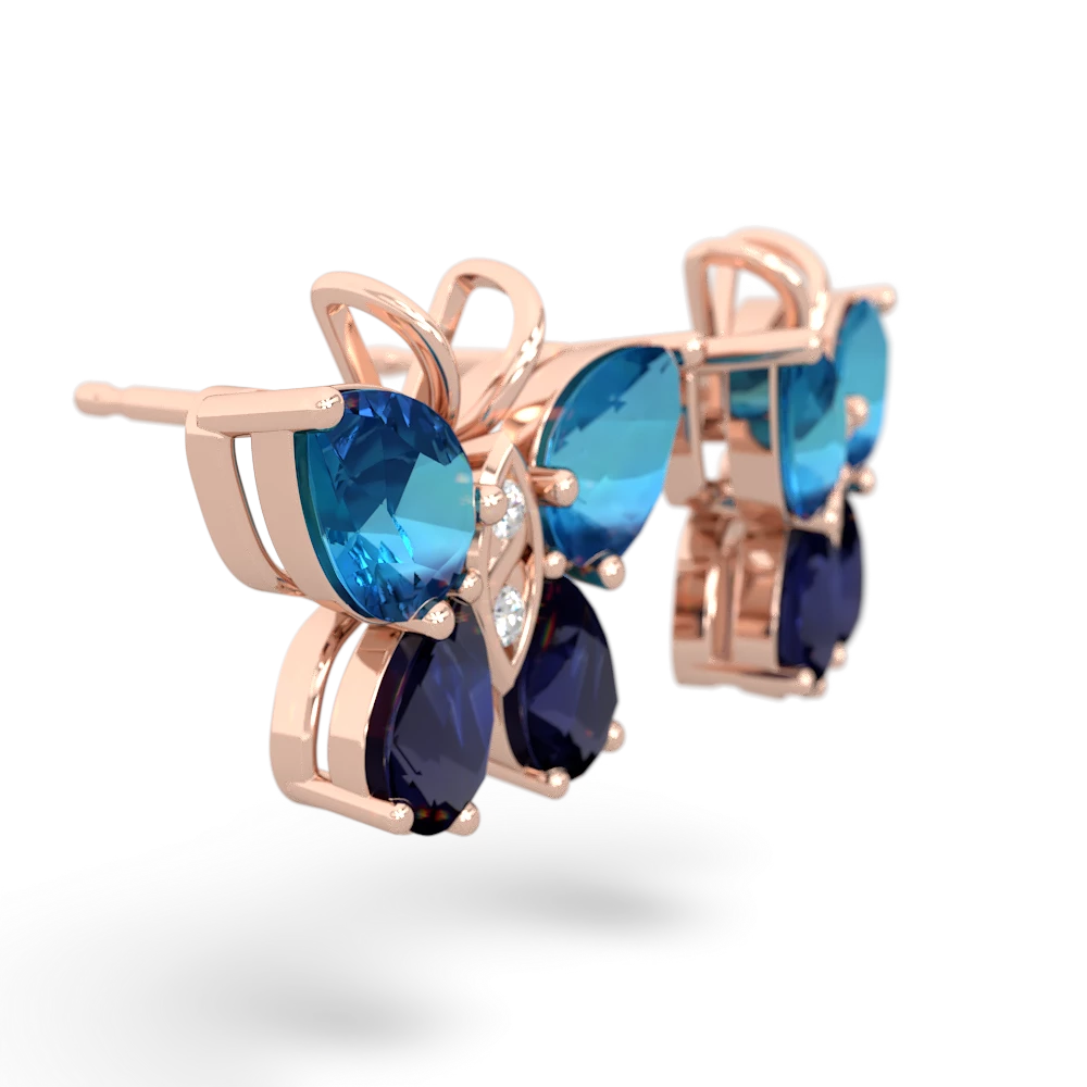 London Topaz Butterfly 14K Rose Gold earrings E2215