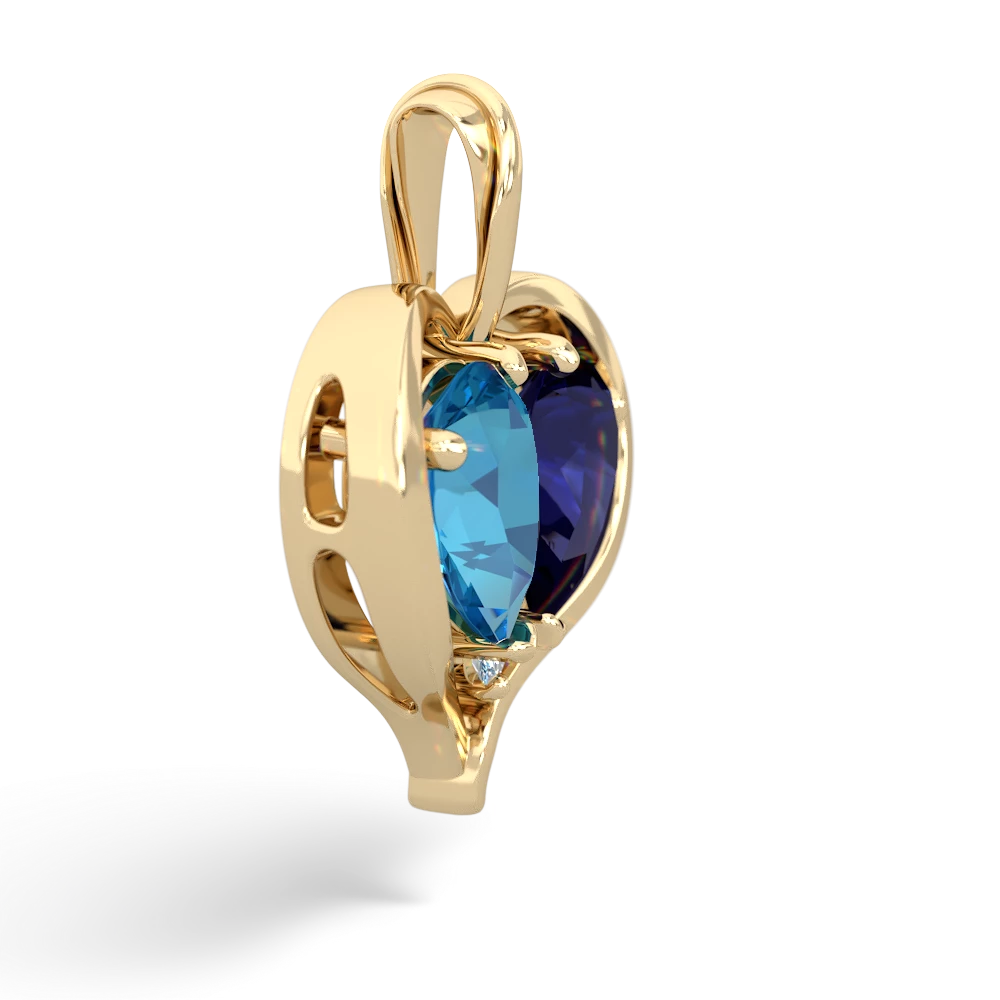 London Topaz Two Become One 14K Yellow Gold pendant P5330