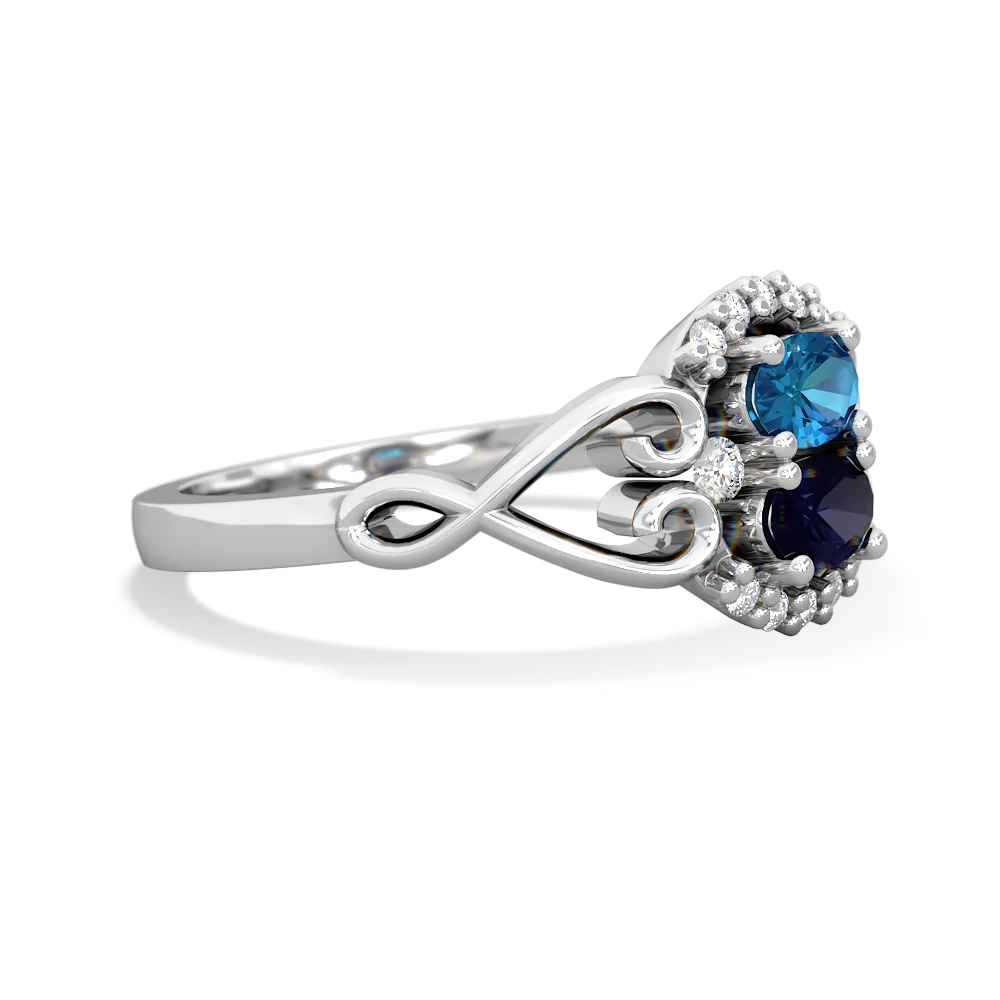 London Topaz Love Nest 14K White Gold ring R5860