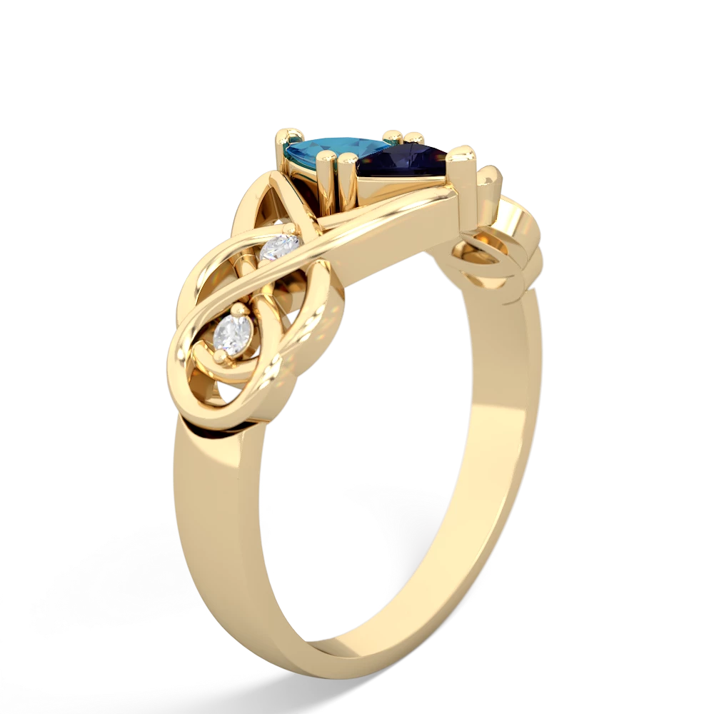 London Topaz Keepsake Celtic Knot 14K Yellow Gold ring R5300