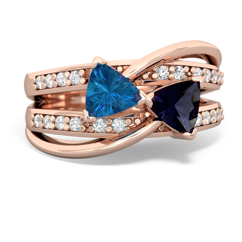 London Topaz Bowtie 14K Rose Gold ring R2360