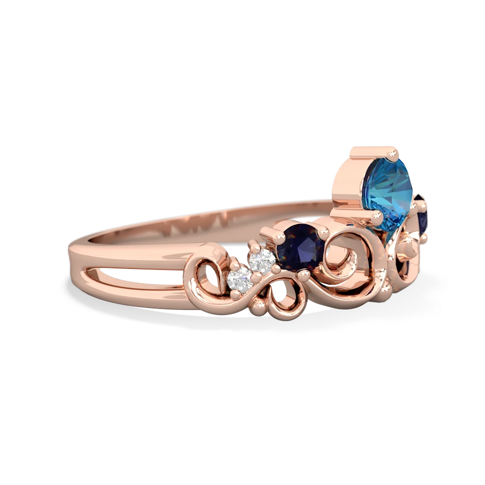 London Topaz Crown Keepsake 14K Rose Gold ring R5740