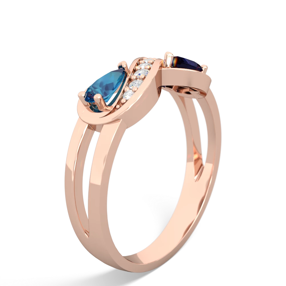 London Topaz Diamond Infinity 14K Rose Gold ring R5390