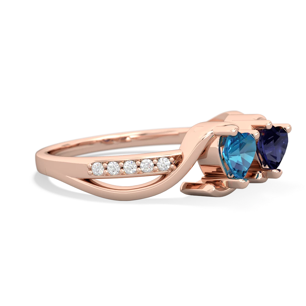 London Topaz Side By Side 14K Rose Gold ring R3090