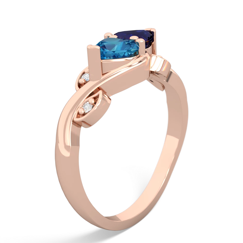 London Topaz Floral Elegance 14K Rose Gold ring R5790