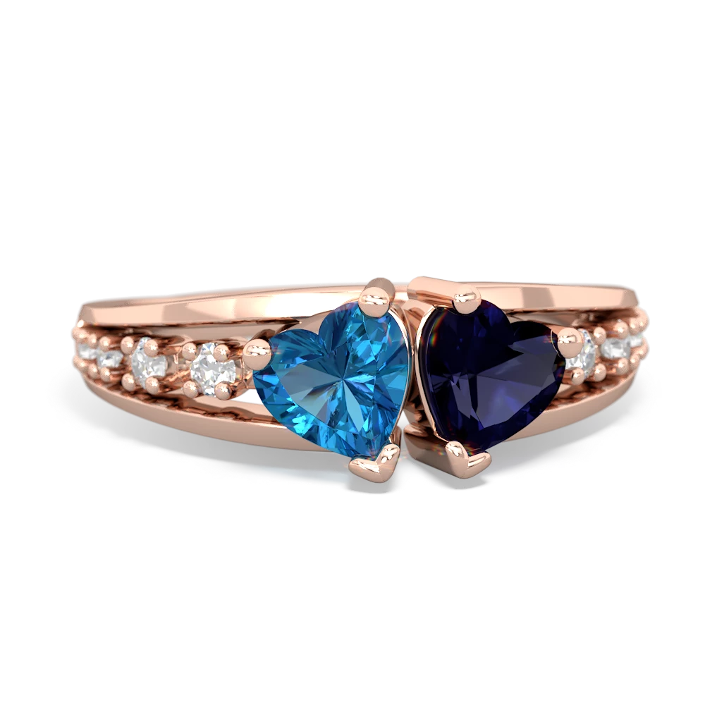 London Topaz Heart To Heart 14K Rose Gold ring R3342