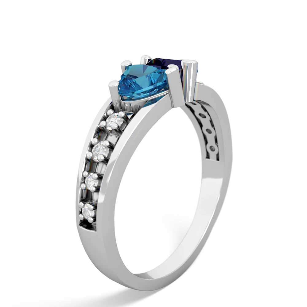 London Topaz Heart To Heart 14K White Gold ring R3342