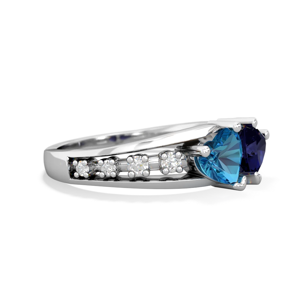 London Topaz Heart To Heart 14K White Gold ring R3342