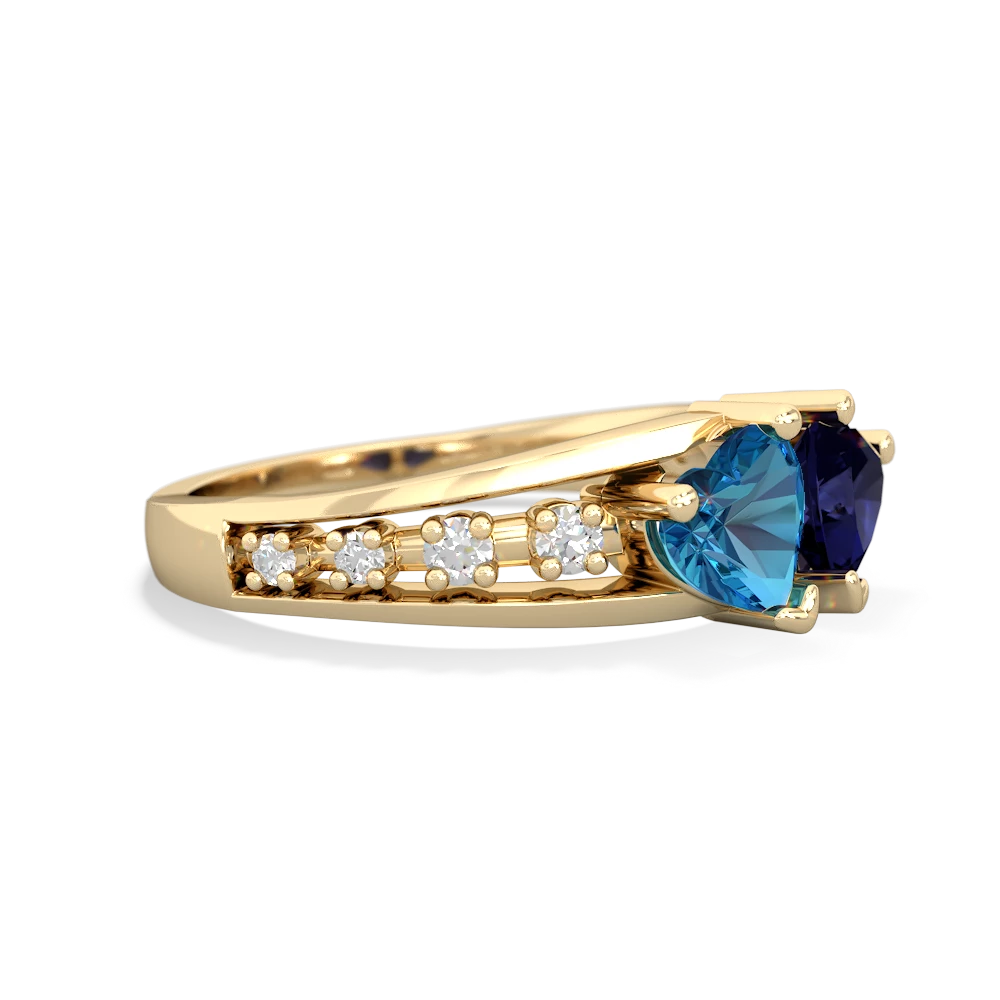 London Topaz Heart To Heart 14K Yellow Gold ring R3342