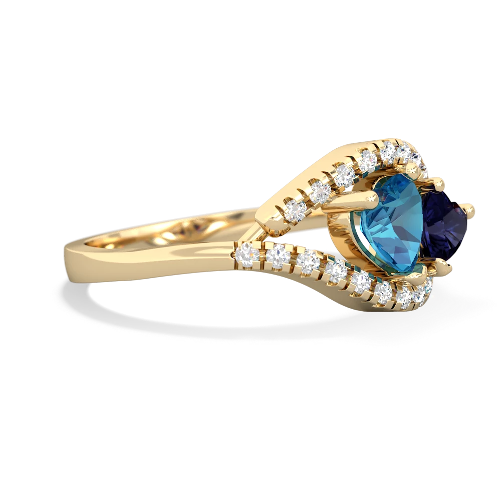 London Topaz Mother And Child 14K Yellow Gold ring R3010