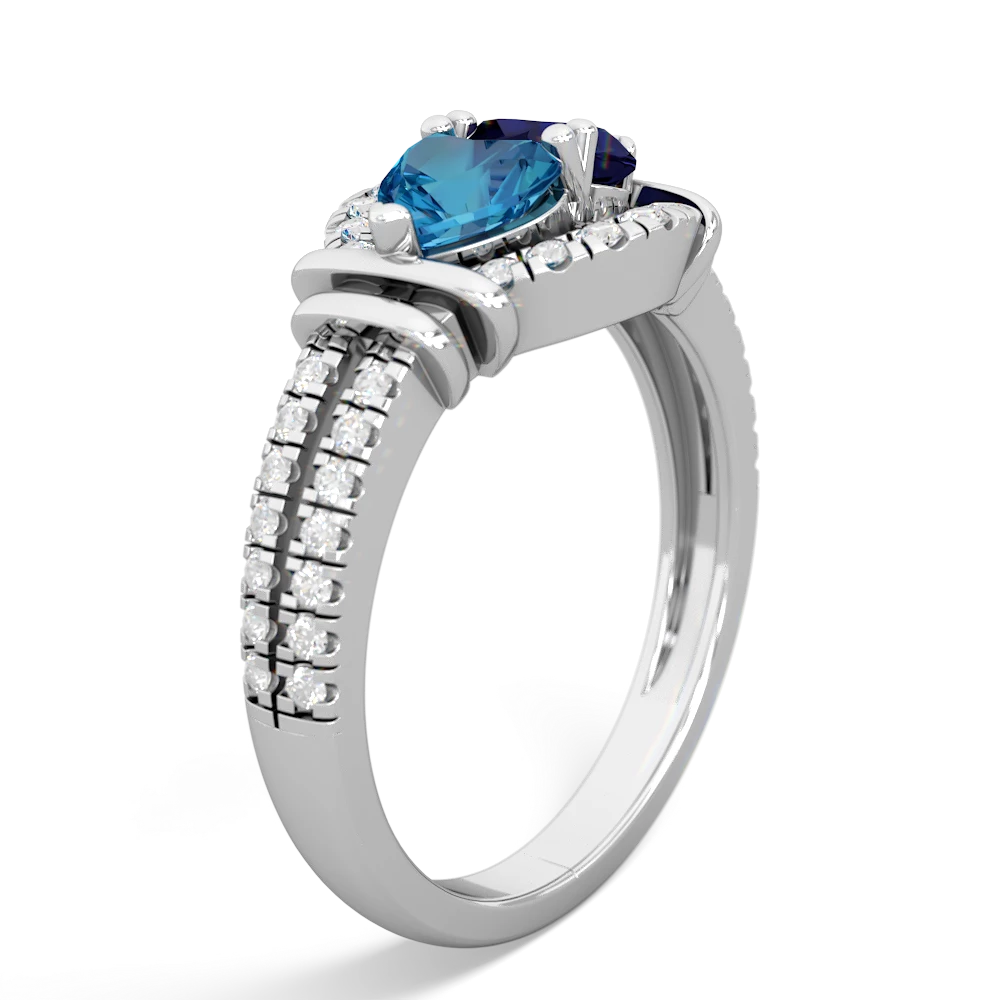 London Topaz Art-Deco Keepsake 14K White Gold ring R5630