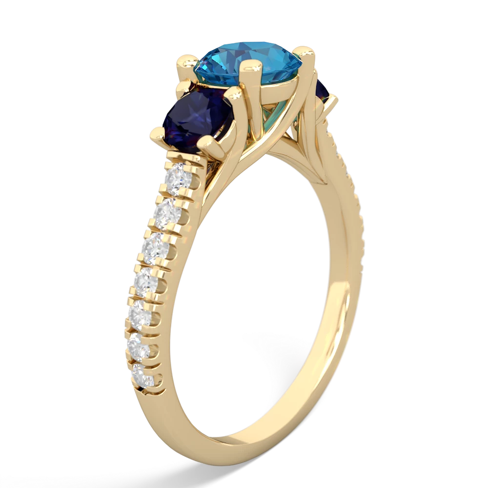 London Topaz Pave Trellis 14K Yellow Gold ring R5500