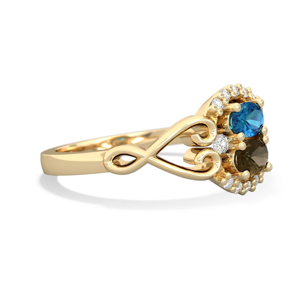 London Topaz Love Nest 14K Yellow Gold ring R5860