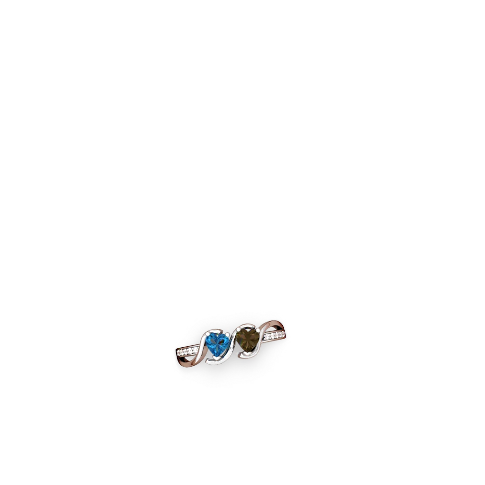 London Topaz Side By Side 14K White Gold ring R3090