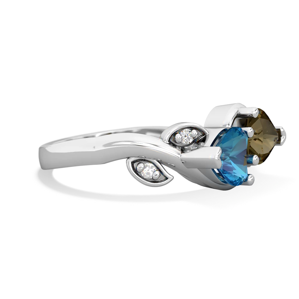 London Topaz Floral Elegance 14K White Gold ring R5790