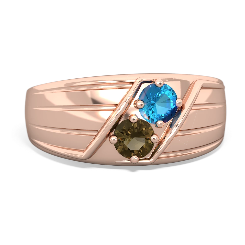 London Topaz Men's Streamline 14K Rose Gold ring R0460