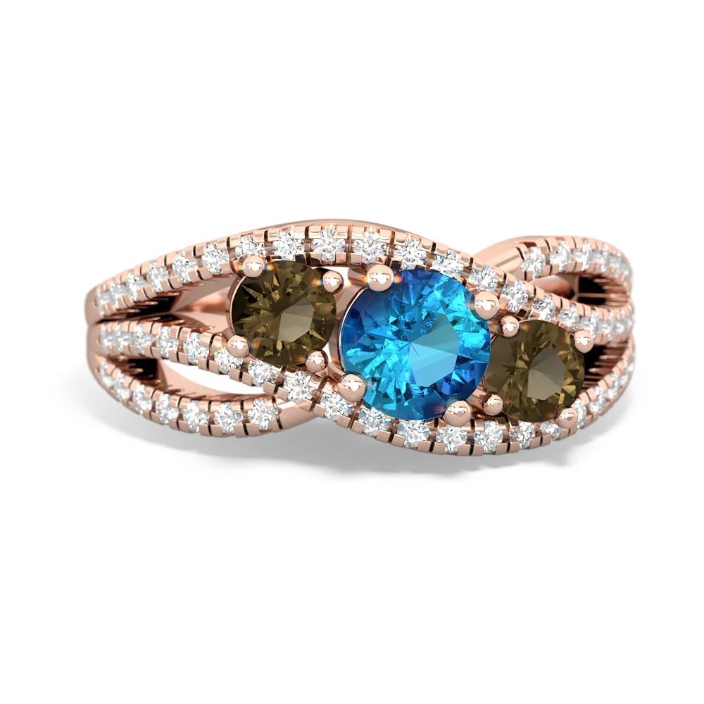 London Topaz Three Stone Aurora 14K Rose Gold ring R3080