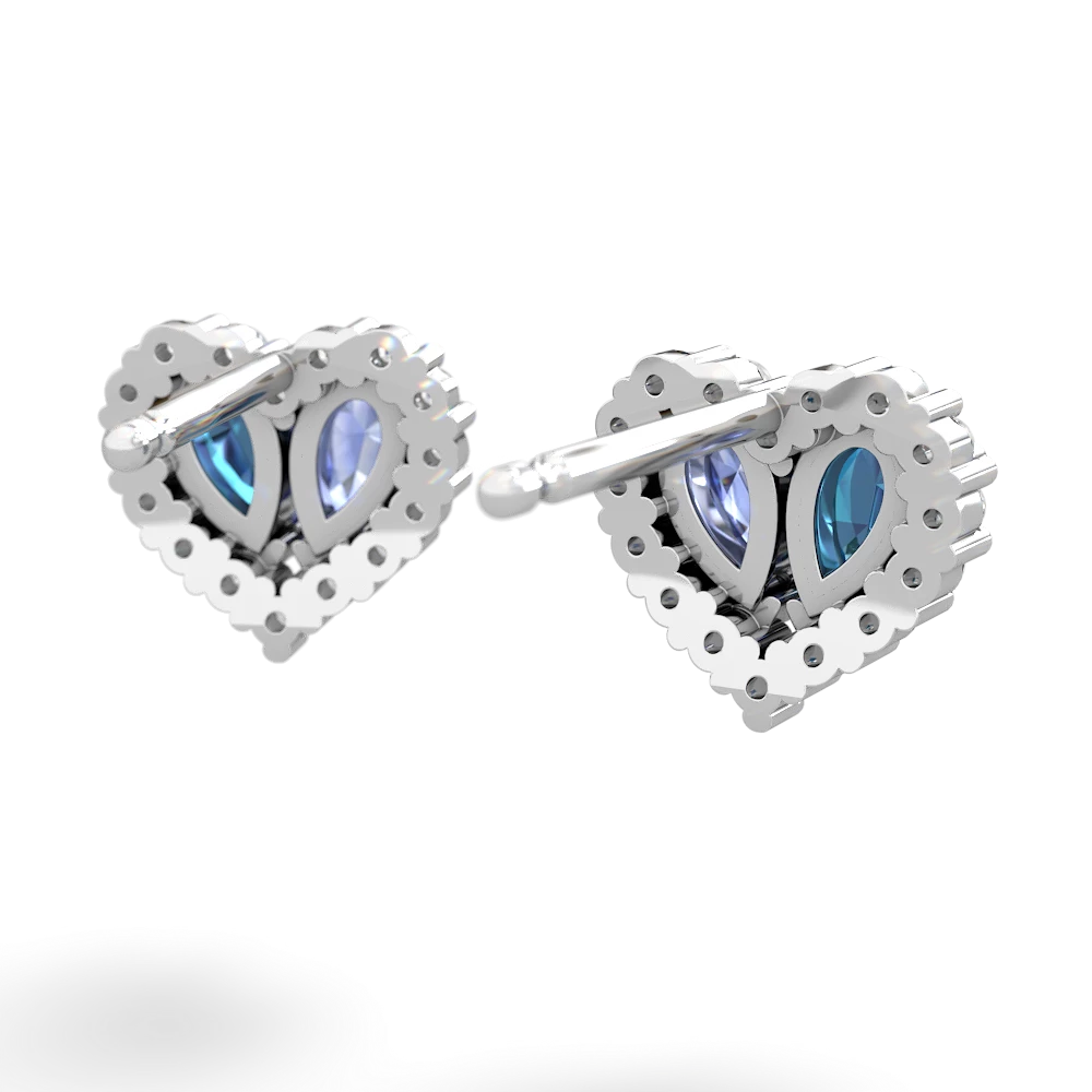 London Topaz Halo 14K White Gold earrings E7008