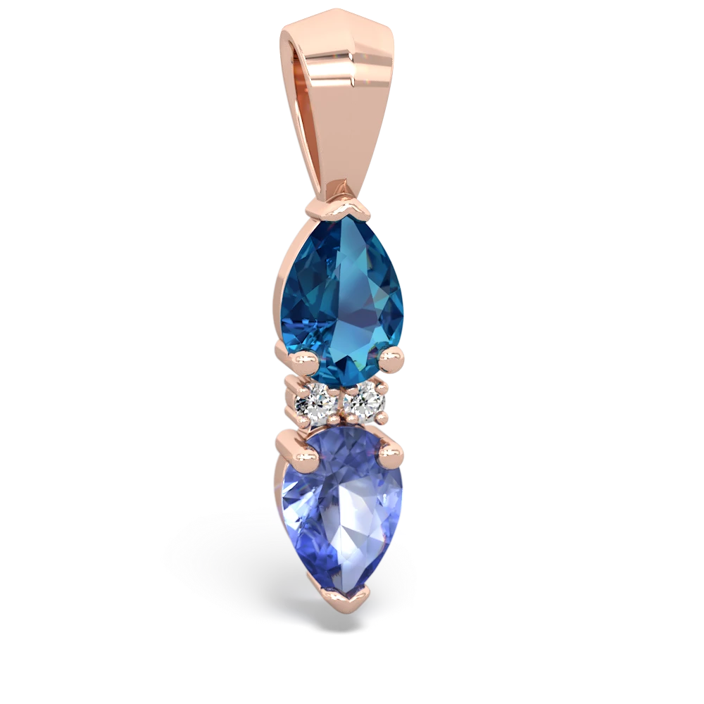 London Topaz Bowtie Drop 14K Rose Gold pendant P0865