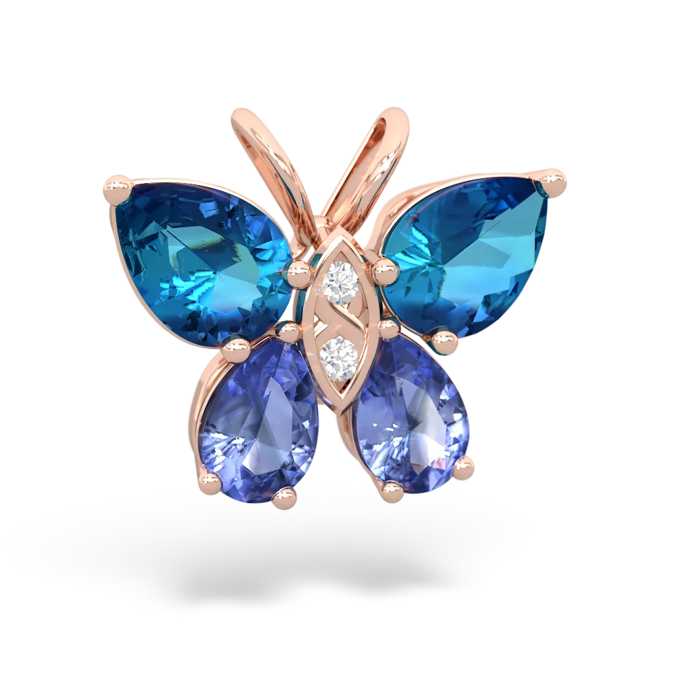 London Topaz Butterfly 14K Rose Gold pendant P2215