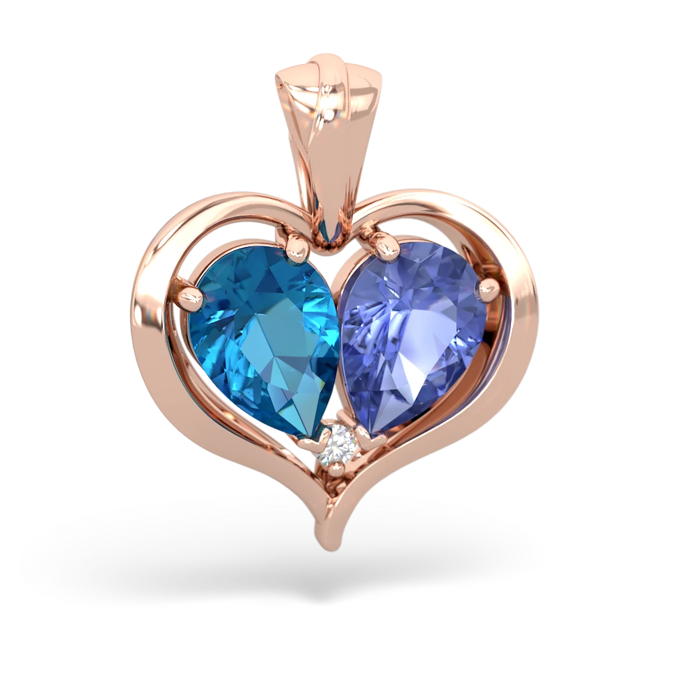 London Topaz Two Become One 14K Rose Gold pendant P5330