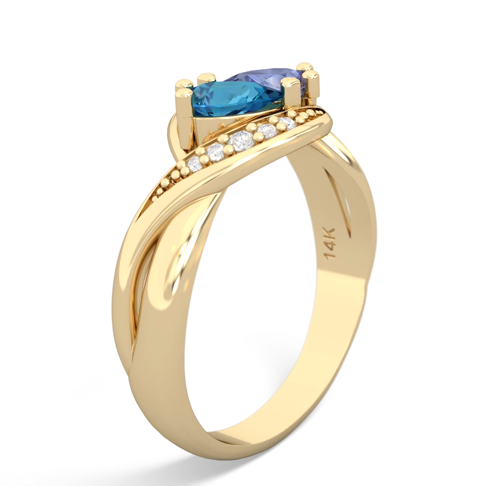 London Topaz Summer Winds 14K Yellow Gold ring R5342