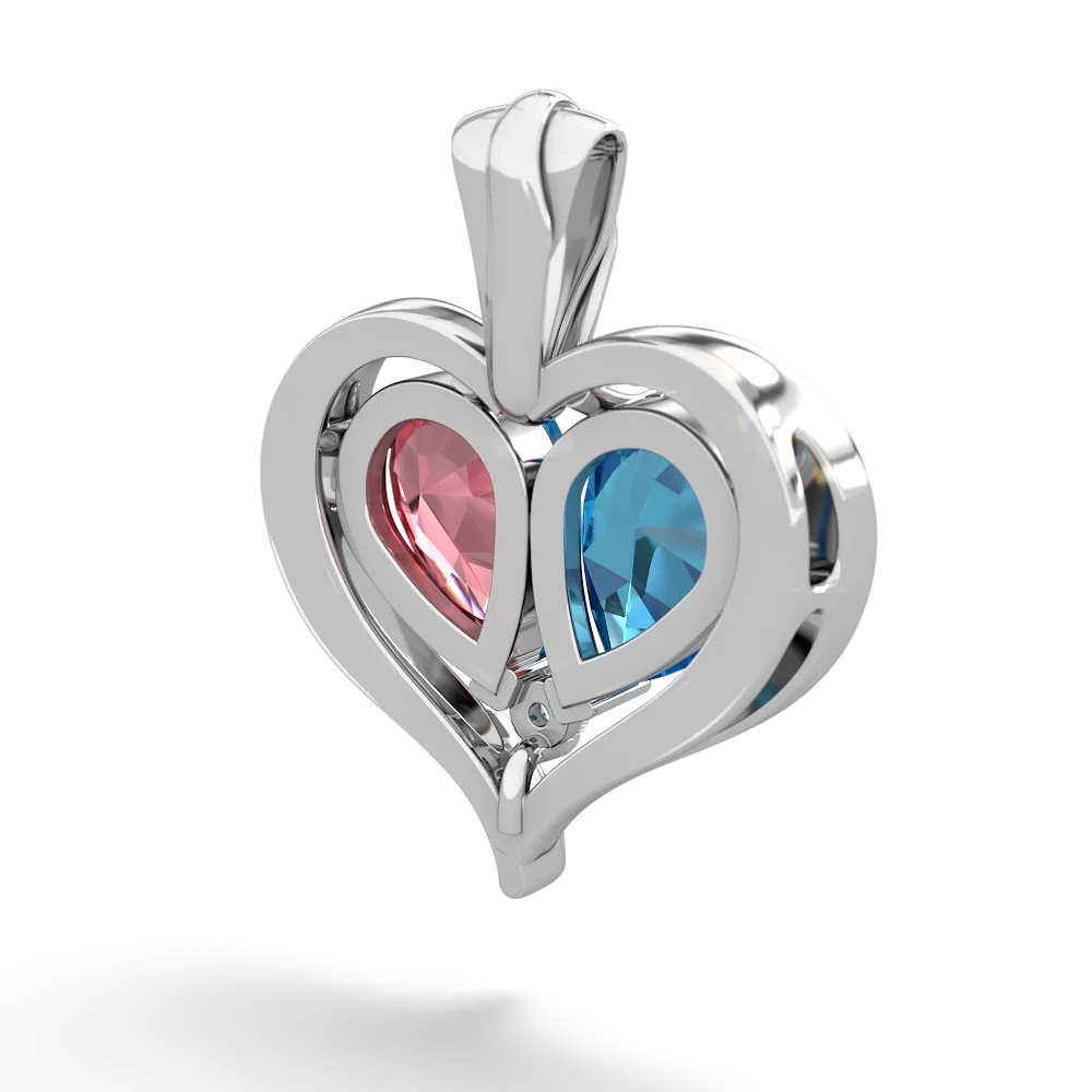 London Topaz Two Become One 14K White Gold pendant P5330