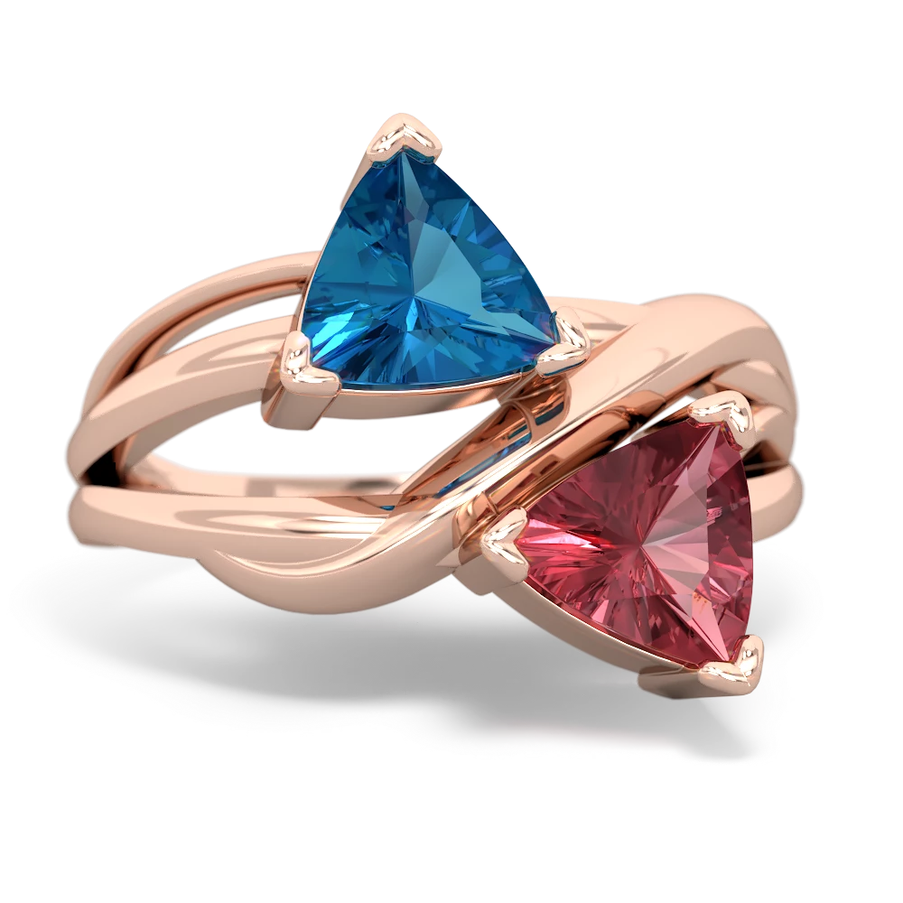 London Topaz Split Band Swirl 14K Rose Gold ring R2341