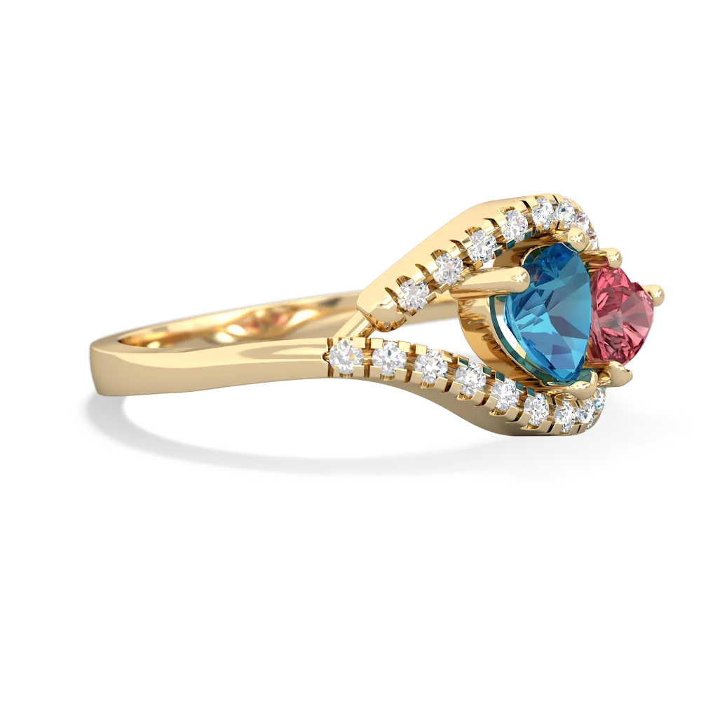 London Topaz Mother And Child 14K Yellow Gold ring R3010