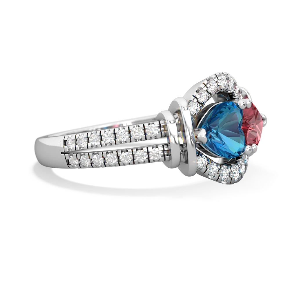 London Topaz Art-Deco Keepsake 14K White Gold ring R5630