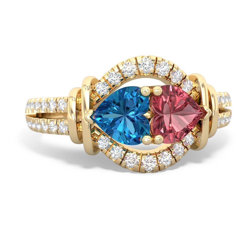 London Topaz Art-Deco Keepsake 14K Yellow Gold ring R5630