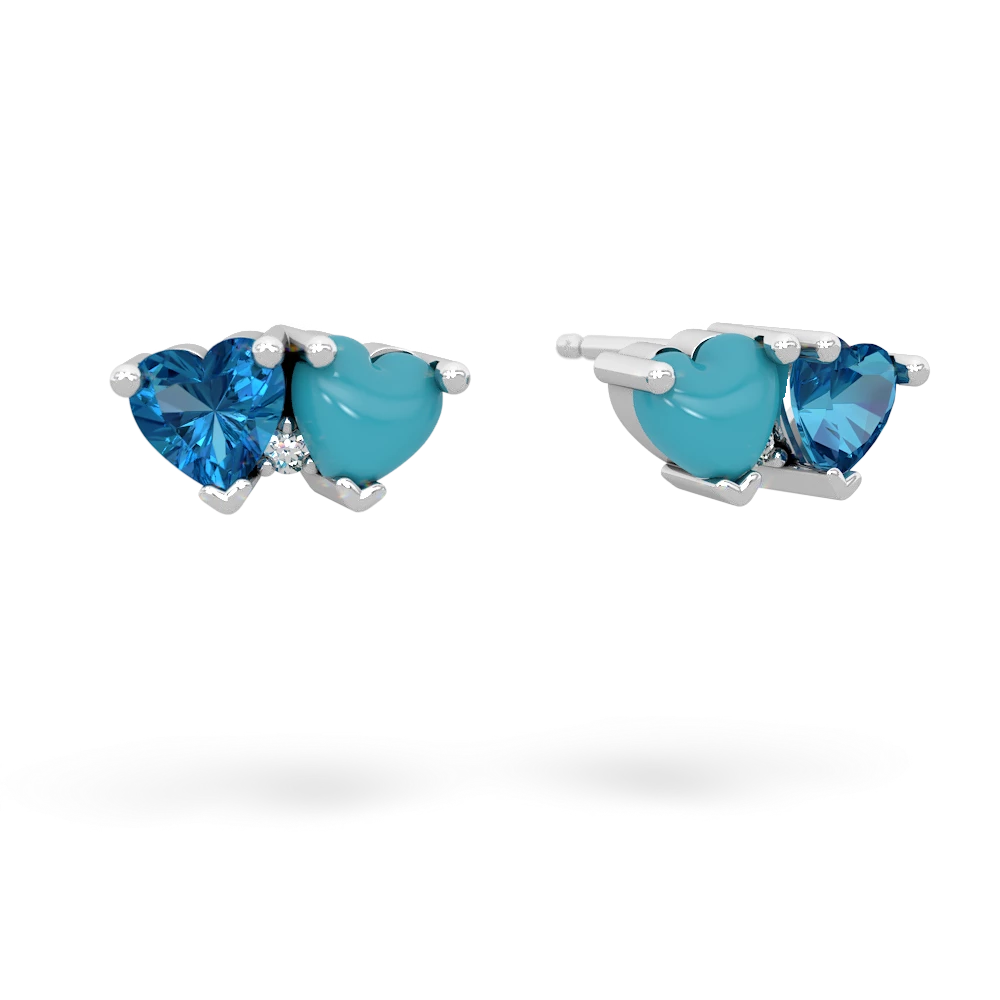 London Topaz Sweethearts 14K White Gold earrings E5260