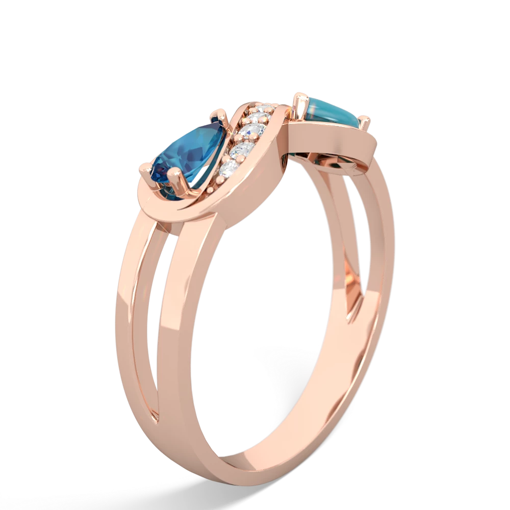 London Topaz Diamond Infinity 14K Rose Gold ring R5390