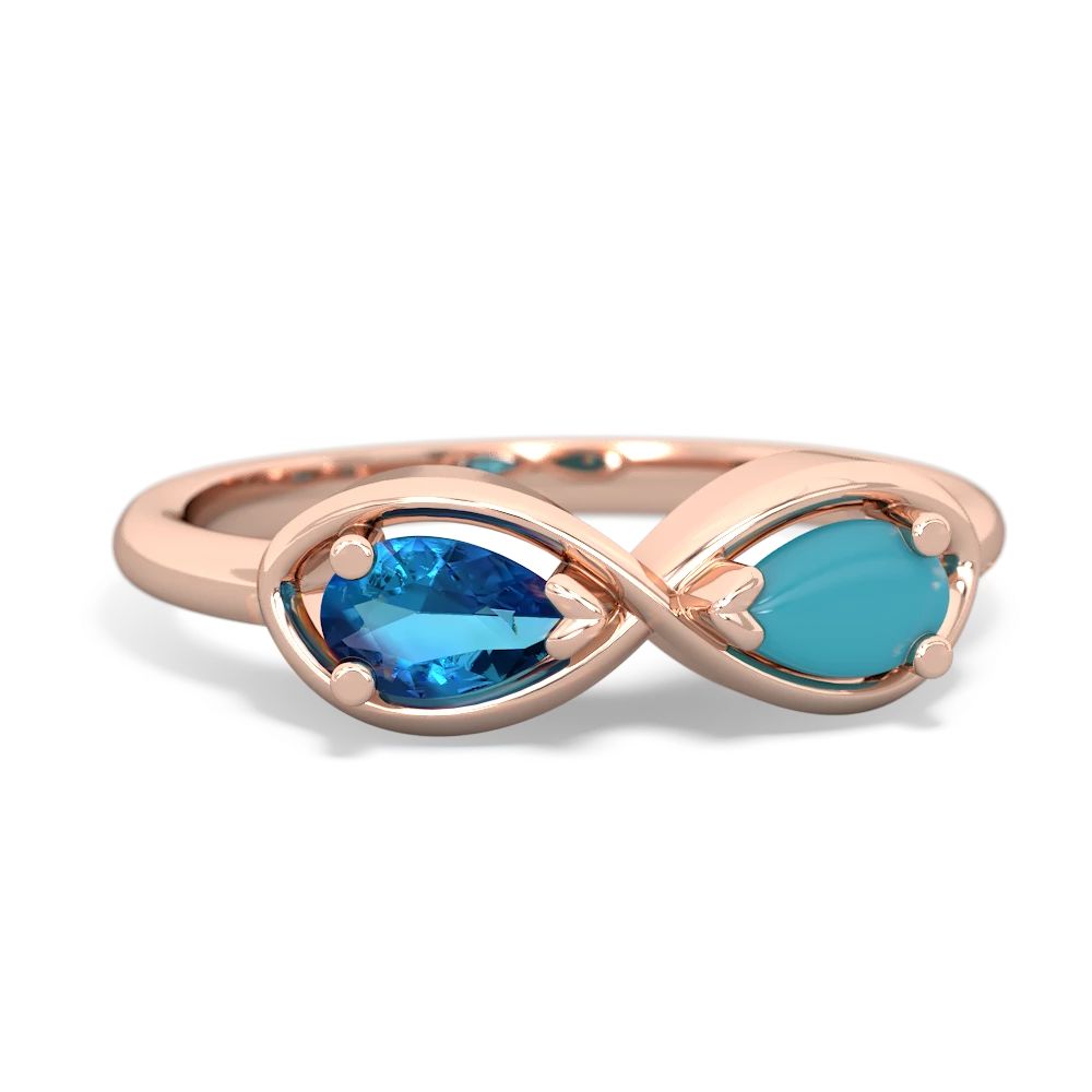 London Topaz Infinity 14K Rose Gold ring R5050