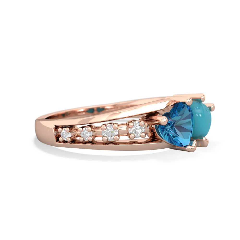 London Topaz Heart To Heart 14K Rose Gold ring R3342