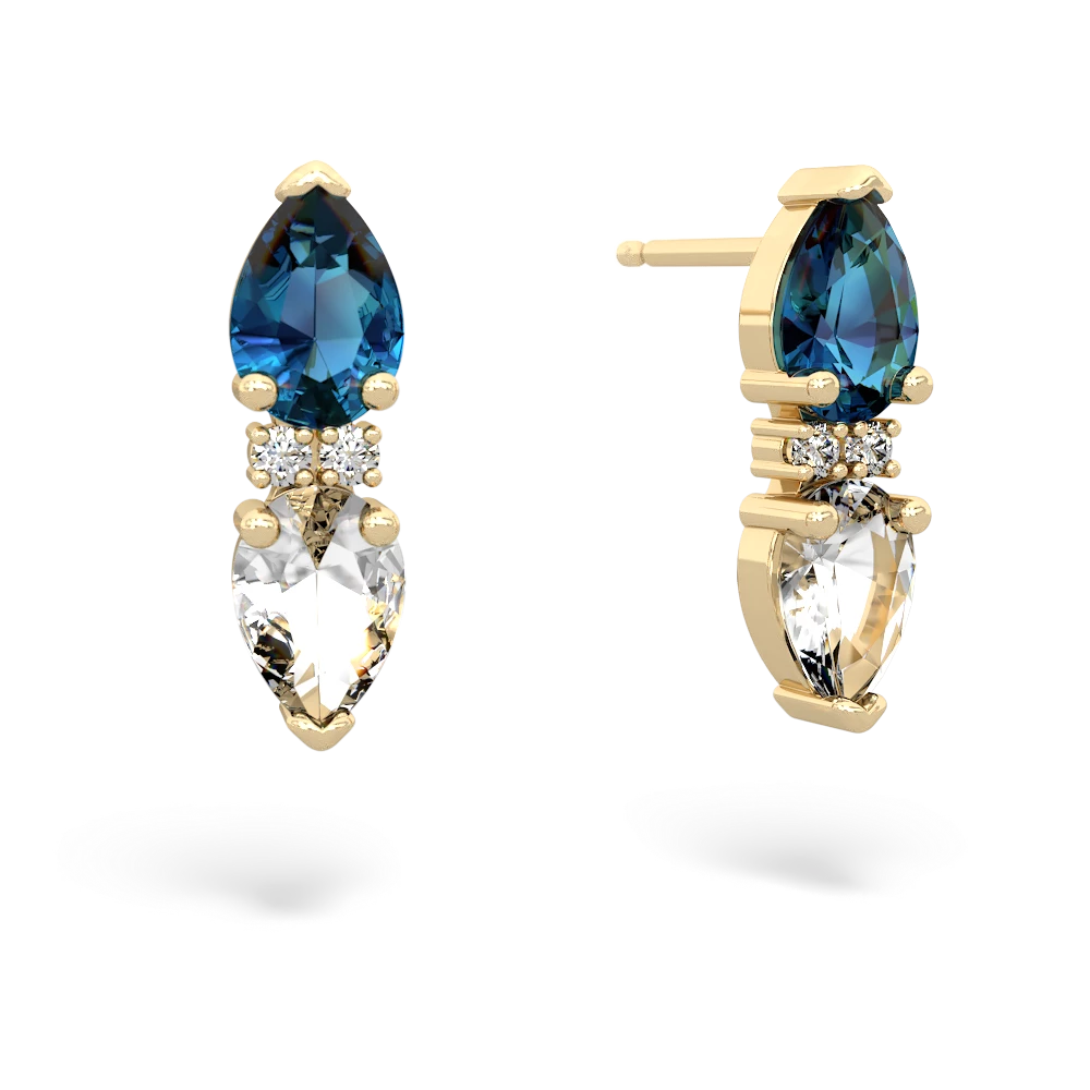 London Topaz Bowtie Drop 14K Yellow Gold earrings E0865