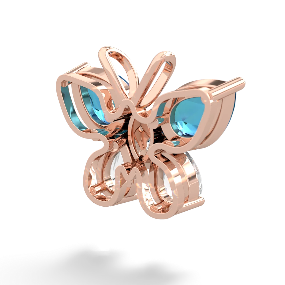 London Topaz Butterfly 14K Rose Gold pendant P2215