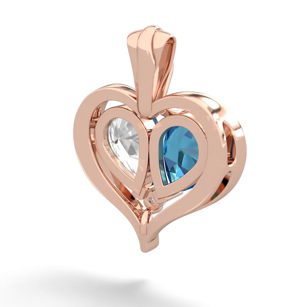 London Topaz Two Become One 14K Rose Gold pendant P5330