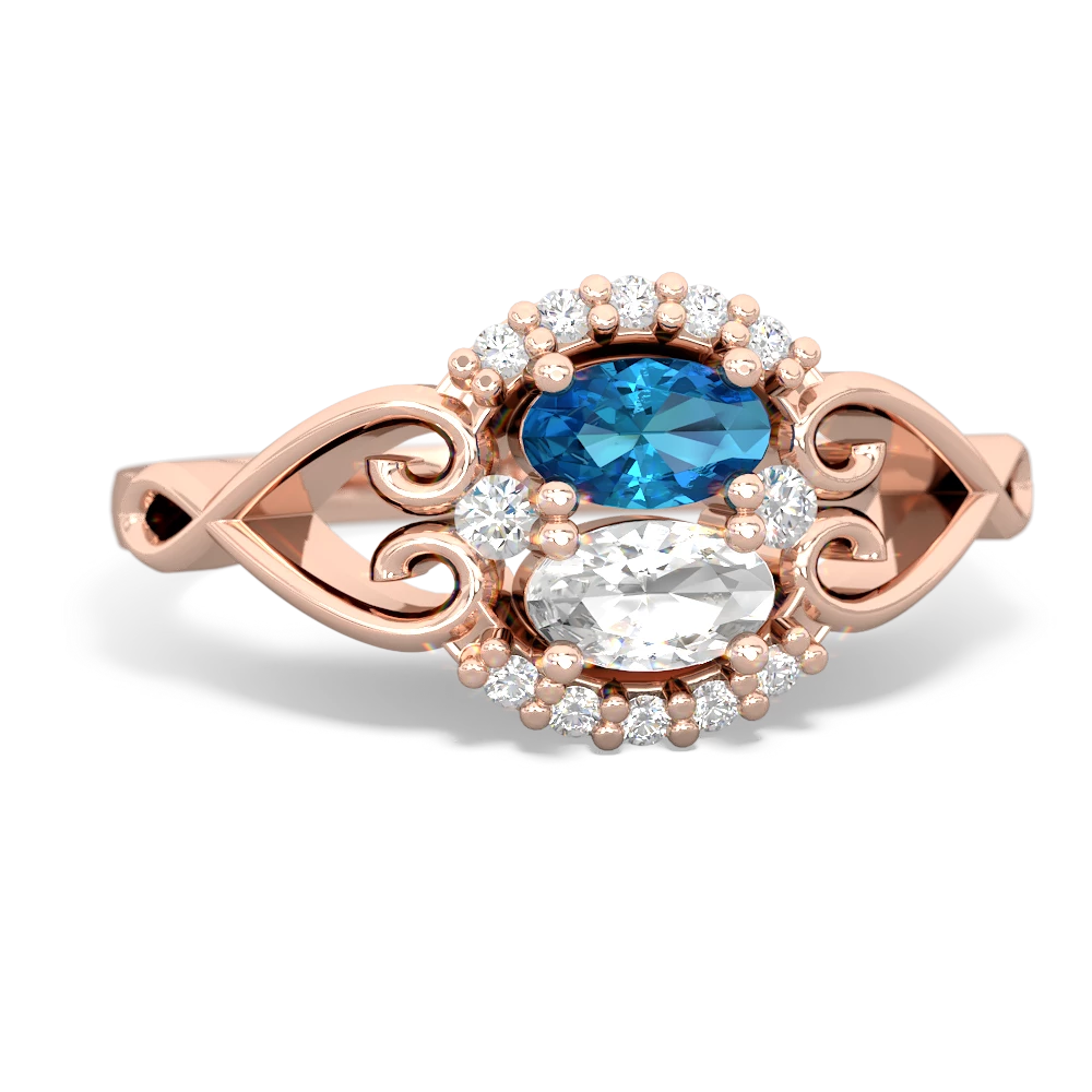 London Topaz Love Nest 14K Rose Gold ring R5860